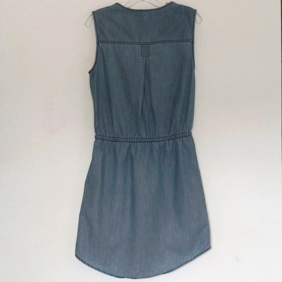 TOMMY BAHAMA Blue Jean Shirt Dress Dep Pockets Drawstring Waist Size Small - Picture 4 of 15